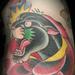 tattoo galleries/ - Traditional Style Black Panther with Rose