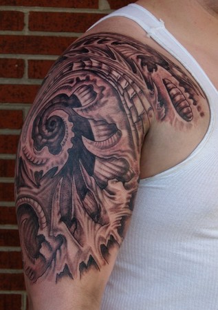 Black and Grey BioOrganic Tattoo This was only one session