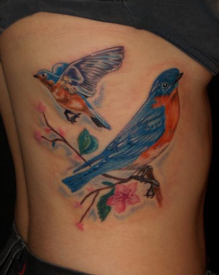 Bluebirds and Cherry Blossoms