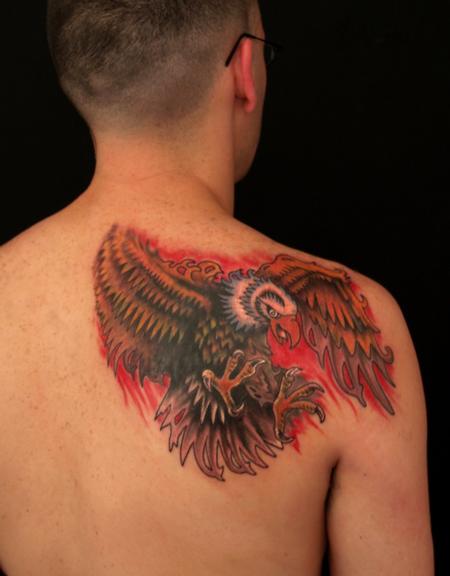 Looking for unique John Garancheski III Tattoos?  American Bald Eagle Custom Color Tattoo cover up