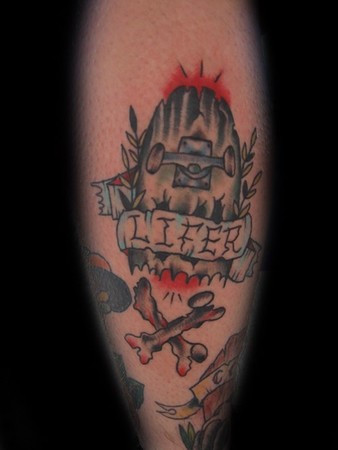 Heart Tattoo Banner. bones and anner that says