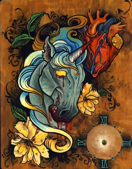 Tattoos - Zombie Unicorn Clock - 52601