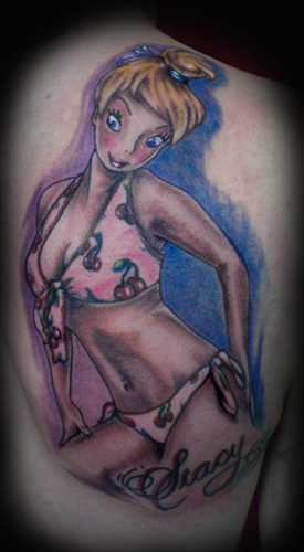 tinkerbell tattoos. tinkerbell pinup