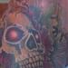 tattoo galleries/ - Winged Skull and Victorian Filigree Designs Tattoo Front View