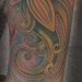 tattoo galleries/ - Tiger Lotus Chrysanthemum Leg Tattoo Side/Back View - 50087