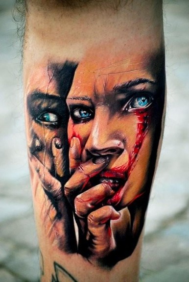 Looking for unique Realistic tattoos Tattoos Mirrored face