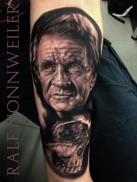 Tattoos - Johnny Cash Skull Tattoo - 115687