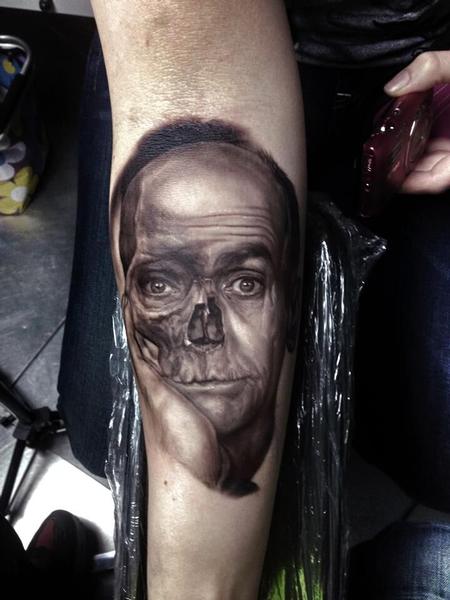 Ralf Nonnweiler - Louis De Funes Skull Tattoo