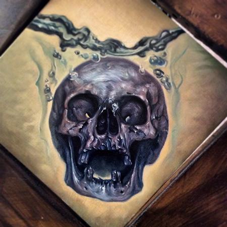 Tattoos - skull temperance, oil paint, Antonio Proietti - 112434