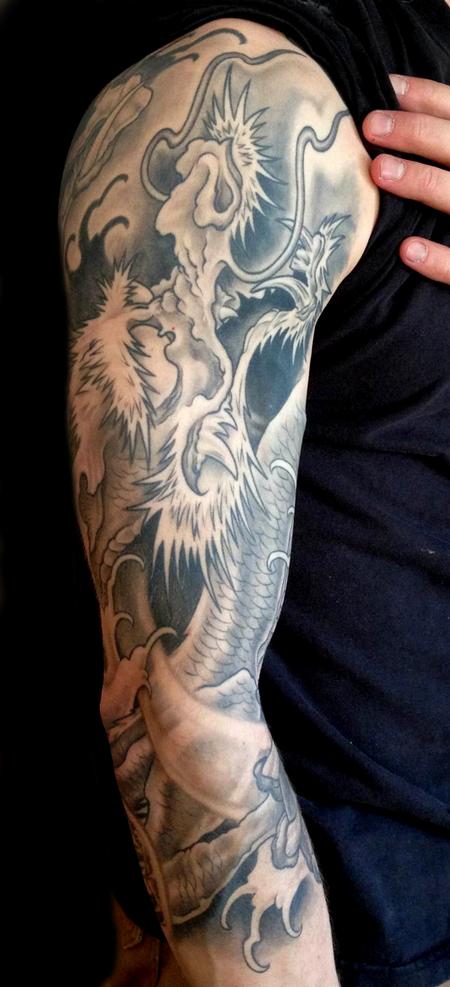 Japanese Sleeve Tattoo Black And Grey