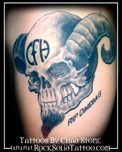 dimebag tribute skull by chad stone tattoonow dimebag tribute skull by chad stone tattoonow