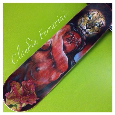 Tattoos - Original pencil draw on Skateboard - 98710