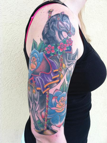 Dan Berk - Color Carousel Horse Tattoo