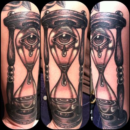 Dan Berk - Black and Gray Eye Hourglass Tattoo