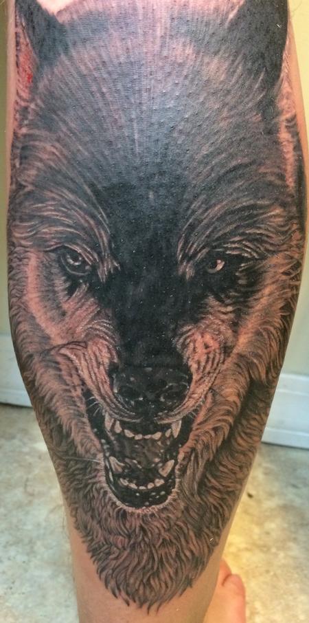 Edward Lott - Wolf tattoo