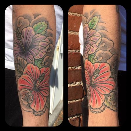 Tattoos - Hibiscus ————all healed - 131942
