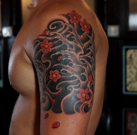 Tattoos - Waves and Blossoms - 101148