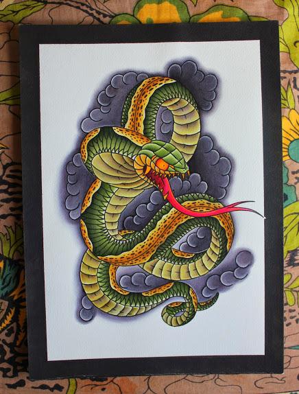 Tattoos - Snake Drawing - 100762