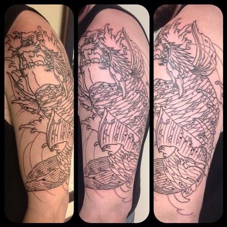 Tattoos - 1st sitting Dragon koi - 109767