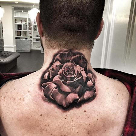 Tattoos - Black and Gray Rose Tattoo - 116264