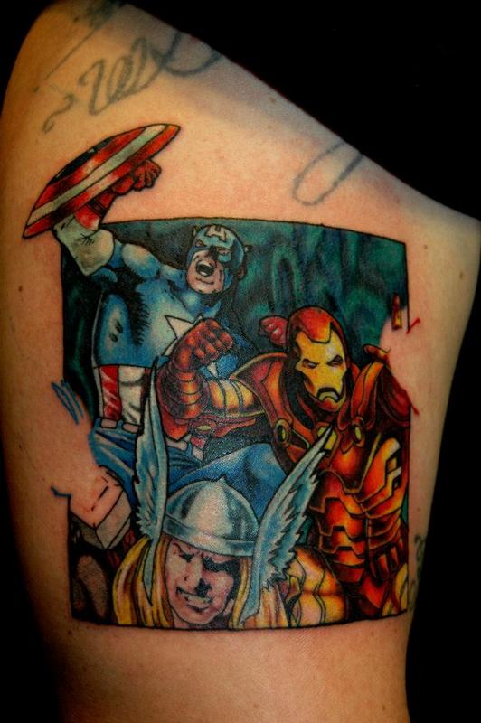 avengers tattoo by james dean tattoonow avengers tattoo by james dean tattoonow