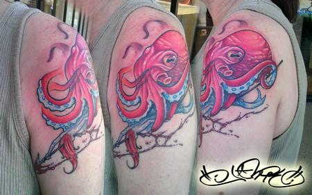 Pink Octopus Tattoo Design Thumbnail