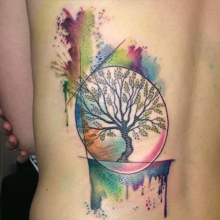 olivetree watercoolor Tattoo Design Thumbnail