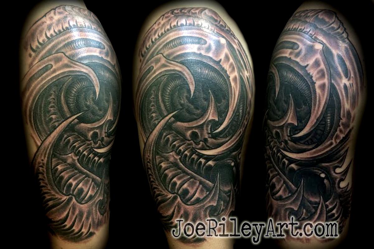 biomech half sleeve by joe riley tattoonow biomech half sleeve by joe riley tattoonow