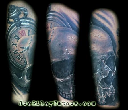 Tattoos - Skull Clock Tattoo - 119112
