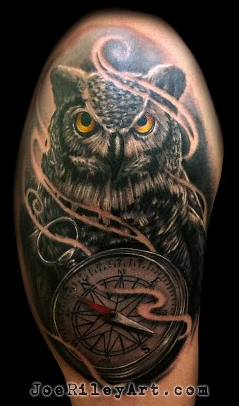 owl tattoo by joe riley tattoonow owl tattoo by joe riley tattoonow