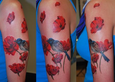 Tattoos - Oil paint poppies - 98671