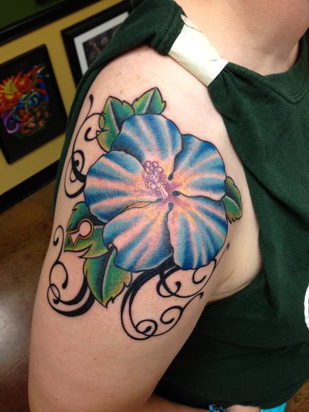 hibiscus key hole by KR Rossi : Tattoos