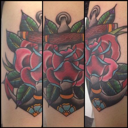 Tattoos - Anchor Rose - 89961