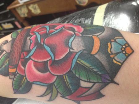Tattoos - anchor rose close up - 89962
