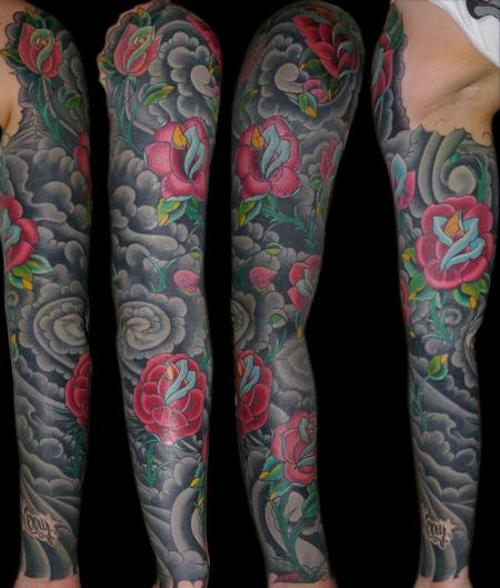 Tattoos - Roses and Clouds - 73898