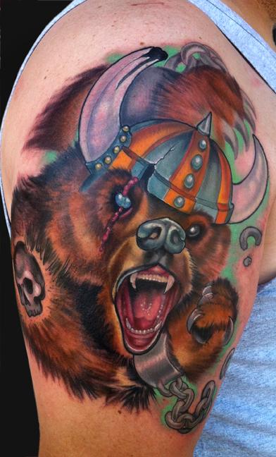 Katelyn Crane - Viking Brown Bear tattoo