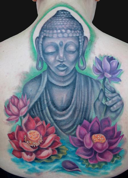 Katelyn Crane - Buddha and Lotus Tattoo