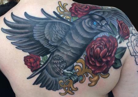Katelyn Crane - Crow and rose tattoo