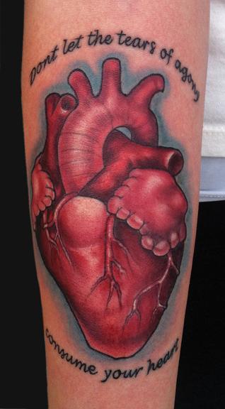 Katelyn Crane - Anatomical human heart tattoo