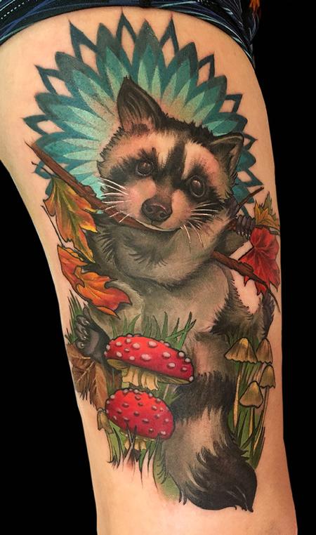 Katelyn Crane - Raccoon with Mushrooms 