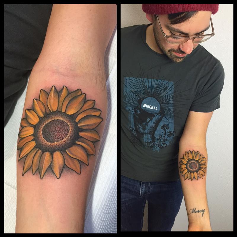 sunflower tattoo by laura jade tattoonow sunflower tattoo by laura jade tattoonow