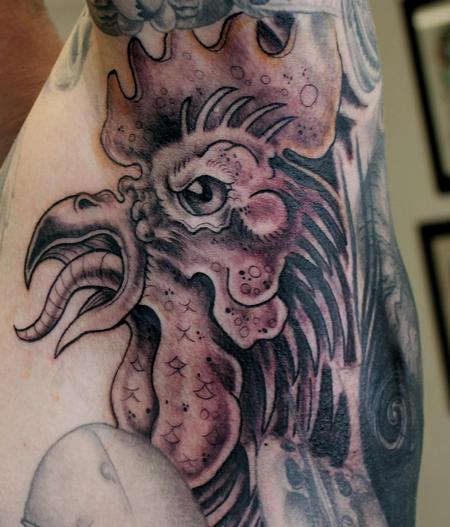 Tattoos - Freehand rooster armpit filler - 127727