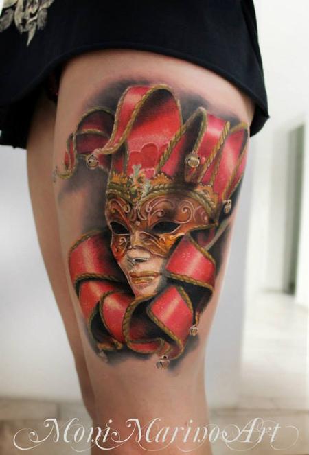 Moni Marino - Venetian Mask Tattoo