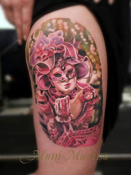 Moni Marino - Venetian Mask Tattoo