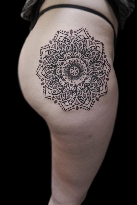 line work dotwork ornamental mandala by obi tattoonow line work dotwork ornamental mandala by obi tattoonow