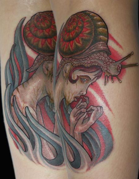 Snail gal Tattoo Design Thumbnail