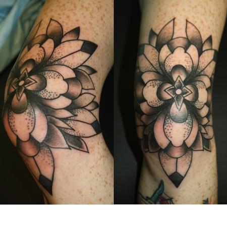 Tattoos - Mandala Knee Tattoo  - 74261