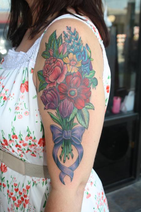 Tattoos - Vintage Flower Bouqet  - 78147