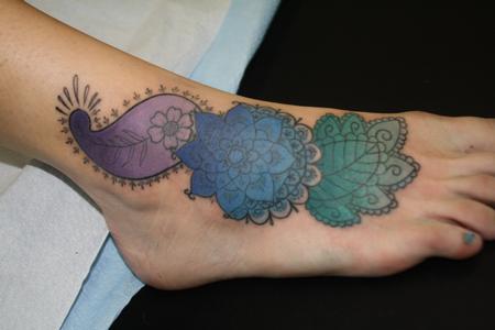 Tattoos - Henna Foot Tattoo - 78150