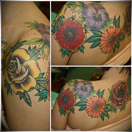 Tattoos - Healed multiple Flower tattoo - 74257